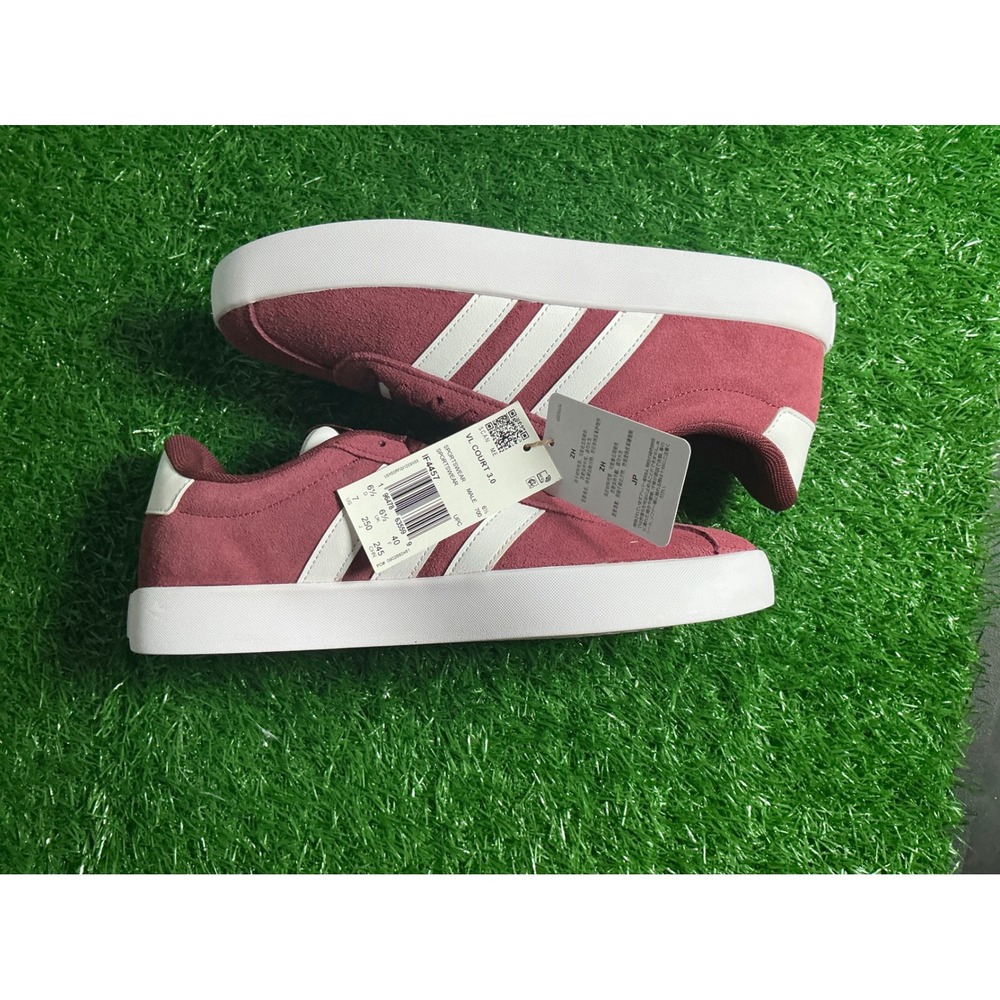 Adidas VL Court 3.0 Burgundy Suede Sneakers Mens 7 IF4457 Low Top Shoes